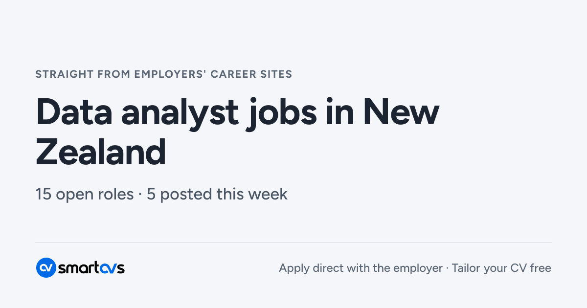 Data analyst jobs in New Zealand | SmartCVs