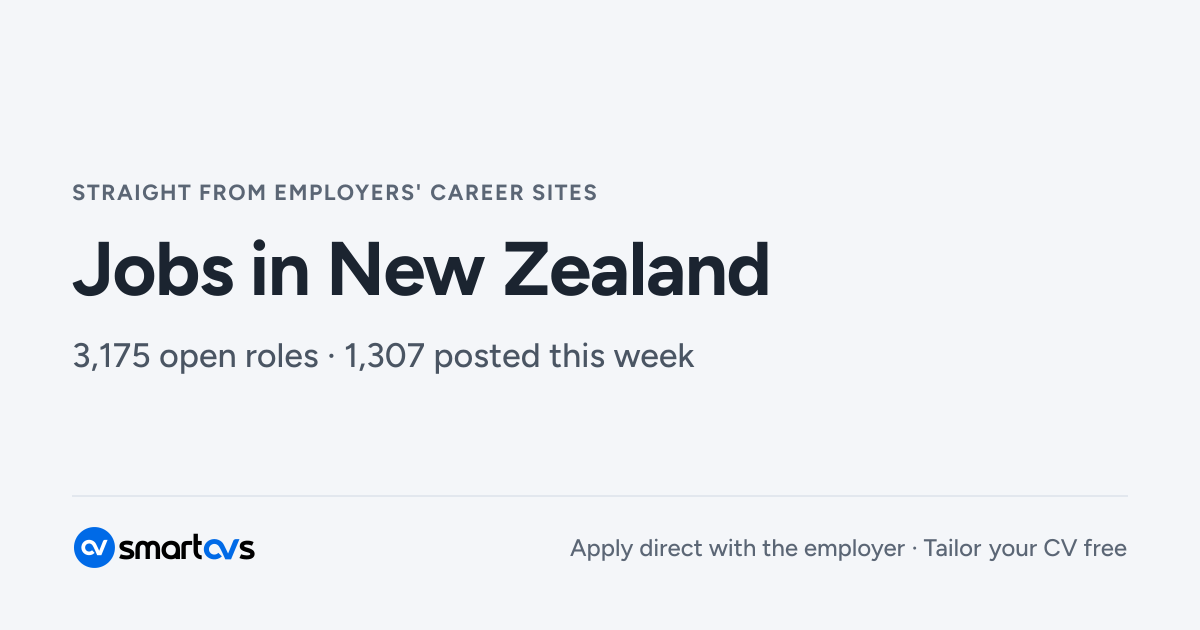 Jobs in New Zealand | SmartCVs